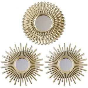 Gold Mirrors for Wall Pack of 3 Wall Mirrors for Room Decor & Home Decor